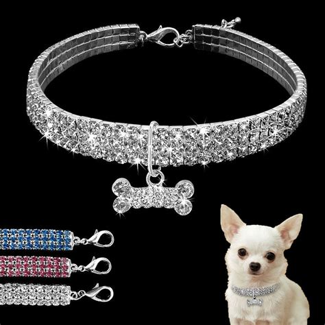 small dog rhinestone collars|More.